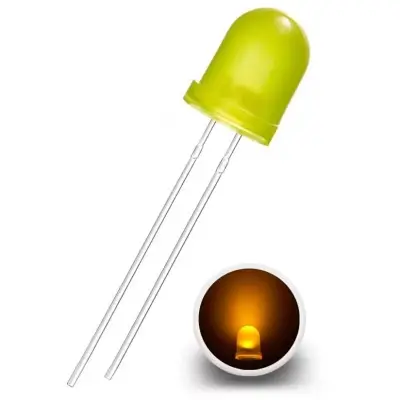 Picture of 8mm Yellow LED Light for DIY | Hobby | Automation and Arduino Projects- 100 pcs(Yellow)