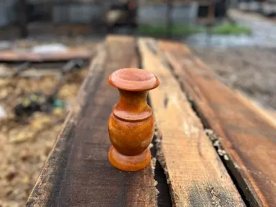 Picture of Colorful Handmade Wooden Flower Vase for Decoration Restaurant hotel office and home ( 7 Inch )