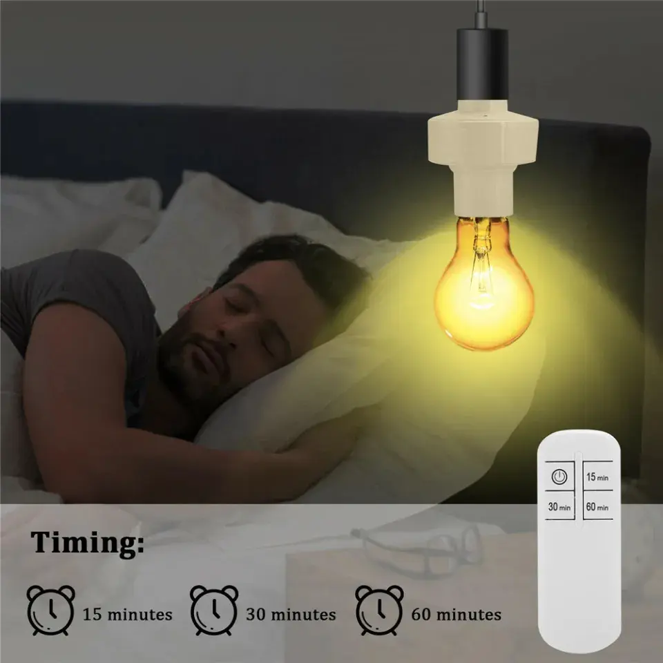 Picture of Wireless B22 to E27 Light Socket Adapter with Remote ON/OFF Control(White)