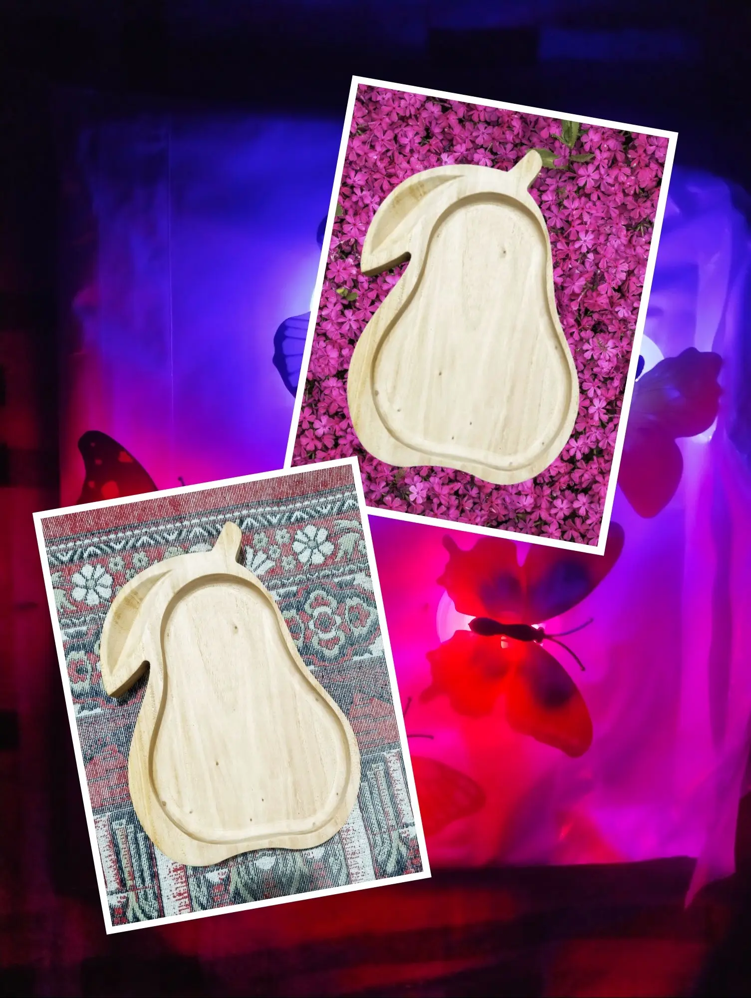 Picture of Unique Design Wood Bowl/Serving tray /baby plate High Quality Customized Shape Bowl For Hotel ,Restaurant and Home Use ( without color) - Multicolor