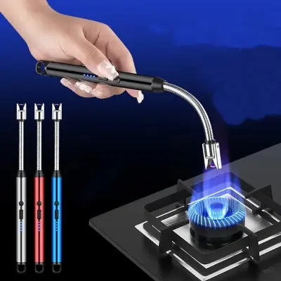 Picture of USB Rechargeable Arc Lighter | Flameless Plasma Electric Lighter for Kitchen, Candles & Outdoor Use(Blue, Black)
