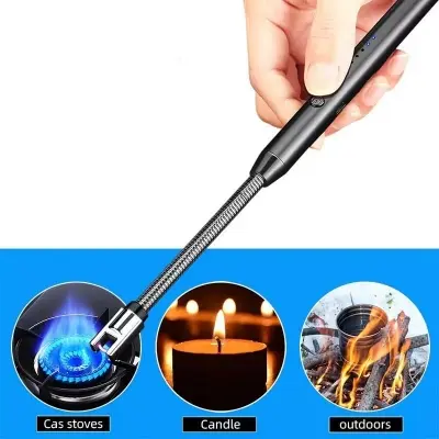 Picture of USB Rechargeable Arc Lighter | Flameless Plasma Electric Lighter for Kitchen, Candles & Outdoor Use(Blue, Black)