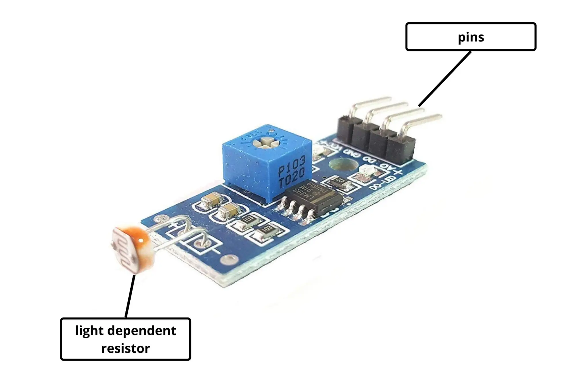 Picture of LDR Sensor Module | Light Dependent Resistor for Arduino & DIY projects(Blue)