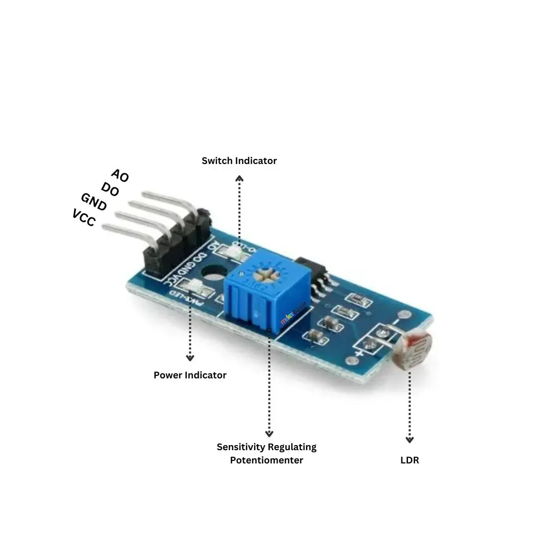 Picture of LDR Sensor Module | Light Dependent Resistor for Arduino & DIY projects(Blue)