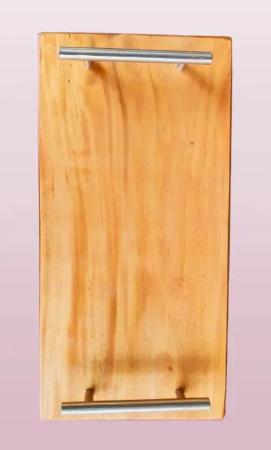 Picture of Classic Wooden  16 Inch  Long Serving Tray  with Steel  Handle - Multicolor