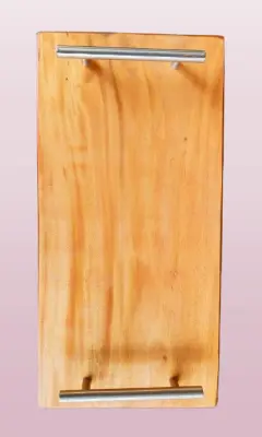 Picture of Classic Wooden  16 Inch  Long Serving Tray  with Steel  Handle - Multicolor