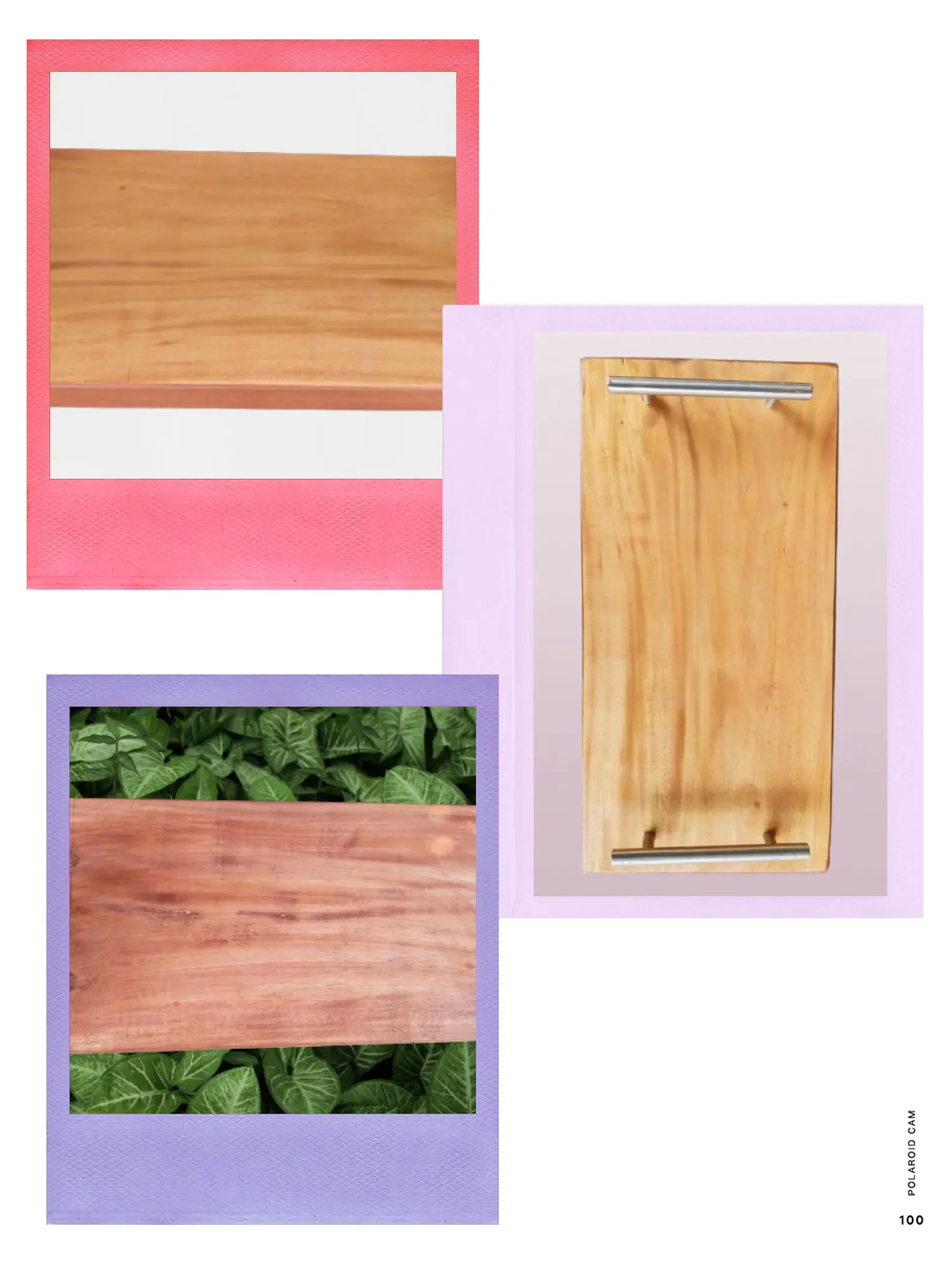 Picture of Classic Wooden  16 Inch  Long Serving Tray  with Steel  Handle - Multicolor