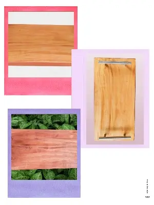 Picture of Classic Wooden  16 Inch  Long Serving Tray  with Steel  Handle - Multicolor