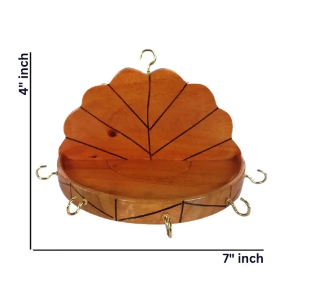 Picture of Wooden Uncommon Design  Key Holder  with Polish including hooks - Multicolor