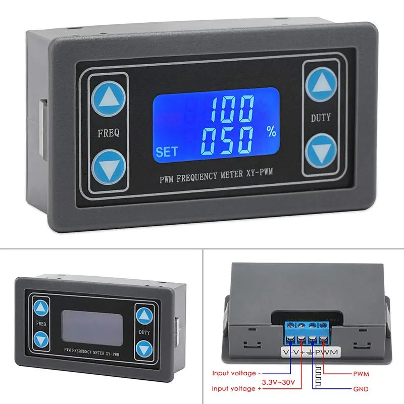 Picture of Adjustable PWM Signal Generator 1Hz–150KHz | 1-Channel Frequency Generator Module with LCD Display(Black)