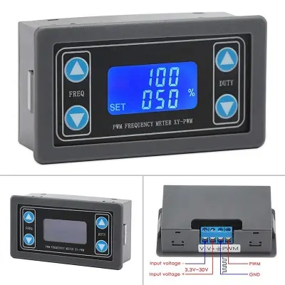 Picture of Adjustable PWM Signal Generator 1Hz–150KHz | 1-Channel Frequency Generator Module with LCD Display(Black)