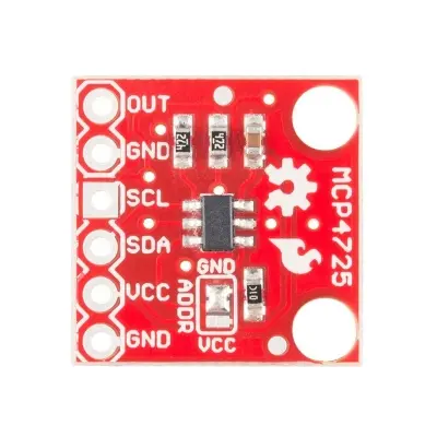 Picture of MCP4725 12-Bit Digital-to-Analog Converter Module | I2C DAC Board | Arduino Raspberry Pi ESP32(Red)