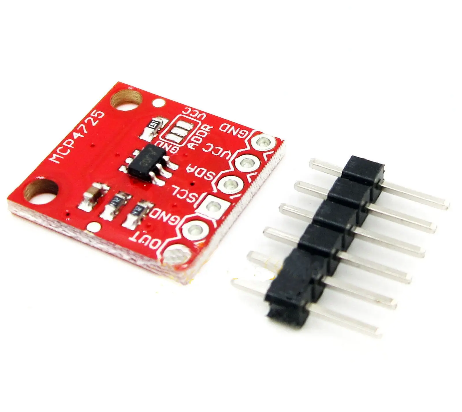 Picture of MCP4725 12-Bit Digital-to-Analog Converter Module | I2C DAC Board | Arduino Raspberry Pi ESP32(Red)