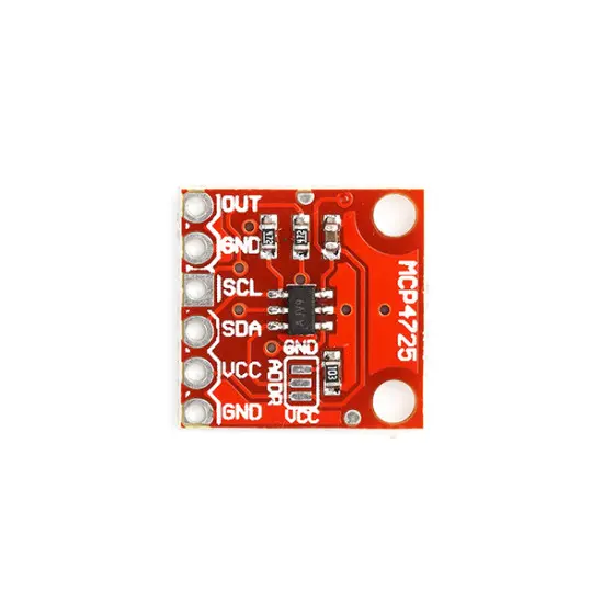 Picture of MCP4725 12-Bit Digital-to-Analog Converter Module | I2C DAC Board | Arduino Raspberry Pi ESP32(Red)
