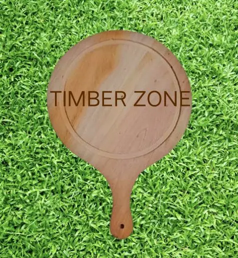 Picture of 9 inch Round Pizza Tray, Wooden Pizza Plate Tray with Handle, Baking Tray Pizza Stone Cutting Board Platter Pizza Cake Bakeware Tools - Multicolor