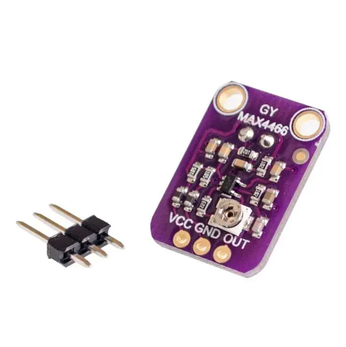 Picture of Electret Microphone Amplifier Module with Adjustable Gain | MAX4466 Sound Breakout | Arduino & ESP32 Compatible(Purple)