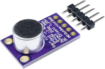 Picture of MAX9814 Microphone Amplifier Board Module – Electret Mic Amplifier with Automatic Gain Control (AGC) – Ideal for Arduino, Microcontroller & Sound Projects(Purple)