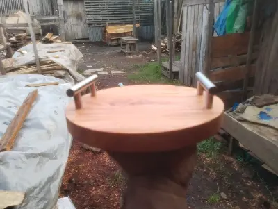 Picture of Wooden Slice Tea Tray With Handle 1 PCS ( 9 inch ) - Multicolor