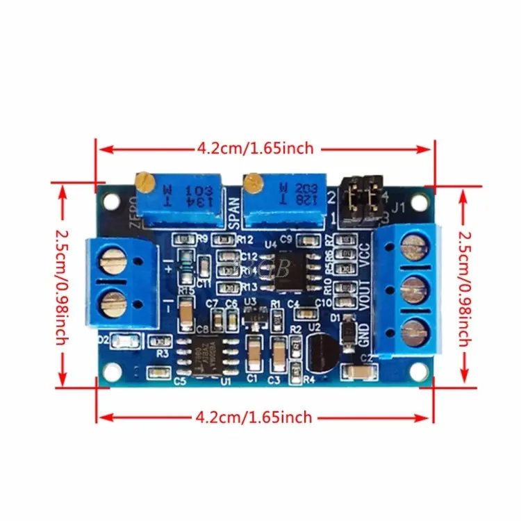 Picture of Current to Voltage Signal Converter Module 0/4–20mA to 0–3.3V 5V 10V Adjustable Industrial Transmitter(Blue)