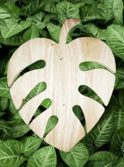 Picture of Leaf style High quality 100%Teak Cutting Board /Wall Decoration Wallmate/Tea Serving Tray - Multicolor