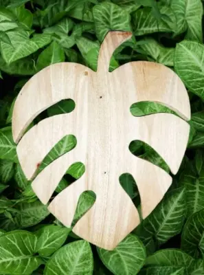 Picture of Leaf style High quality 100%Teak Cutting Board /Wall Decoration Wallmate/Tea Serving Tray - Multicolor