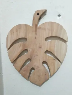 Picture of Leaf style High quality 100%Teak Cutting Board /Wall Decoration Wallmate/Tea Serving Tray - Multicolor