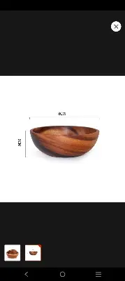 Picture of Handmade Durable Children Tableware Natural Eco Friendly wooden Baby Bowl 7 INCH - Multicolor