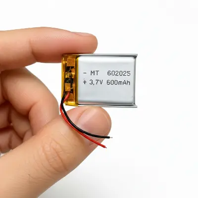 Picture of 3.7V 600mAh MT602025  Rechargeable Li-Po Battery for Wearable, IoT & Mini DIY Electronics(Silver)