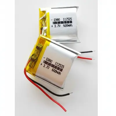 Picture of 3.7V 600mAh MT602025  Rechargeable Li-Po Battery for Wearable, IoT & Mini DIY Electronics(Silver)
