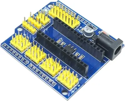 Picture of Arduino Nano I/O Extension Shield – 3-Pin Breakout Board for Sensors & ServosArduino Nano I/O Extension Board | Shield – 3-Pin Breakout Board for Sensors & Servos(Blue)