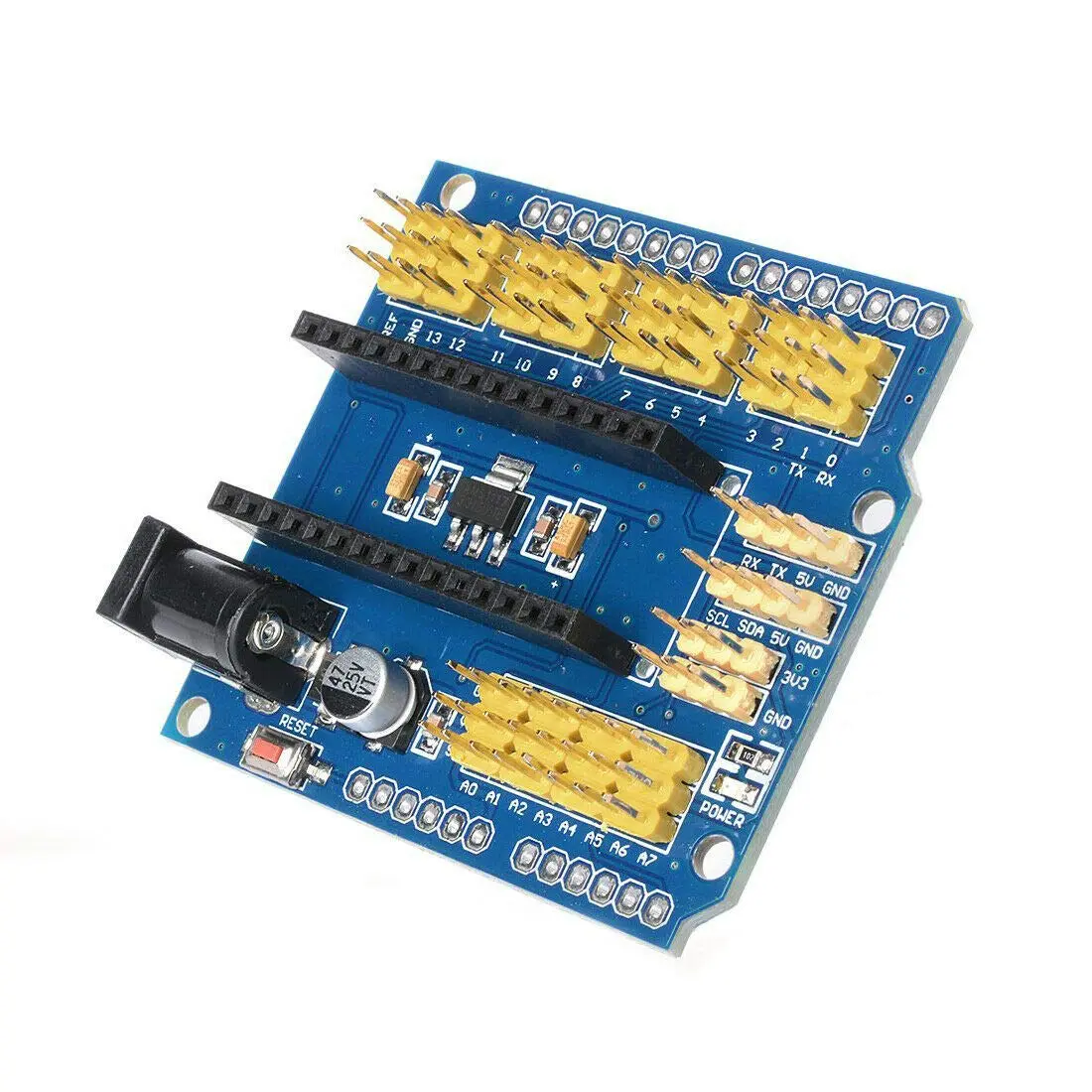 Picture of Arduino Nano I/O Extension Shield – 3-Pin Breakout Board for Sensors & ServosArduino Nano I/O Extension Board | Shield – 3-Pin Breakout Board for Sensors & Servos(Blue)