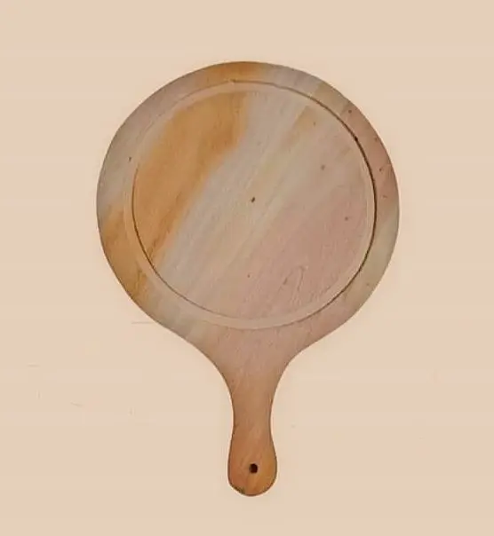Picture of 9  inches Mahogany Wooden Pizza Board and Cutting Board ( simple  Shaped ) - Multicolor