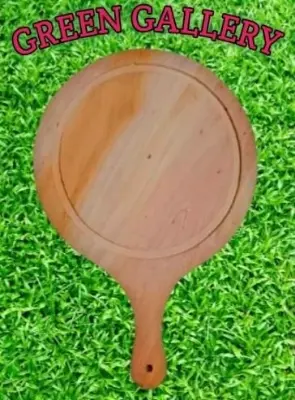 Picture of 10 inches Mahogany Wooden Round Head Pizza Board / Pizza Tray - Multicolor