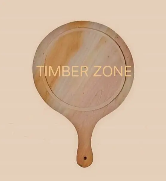 Picture of 11 inches Mahogany Wooden Round Head Pizza Board / Pizza Tray - Multicolor