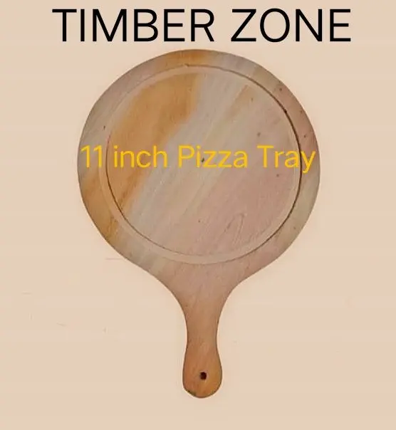 Picture of Wooden Round Pizza Tray for Hotel Office and Home ( 11 inch ) - Multicolor