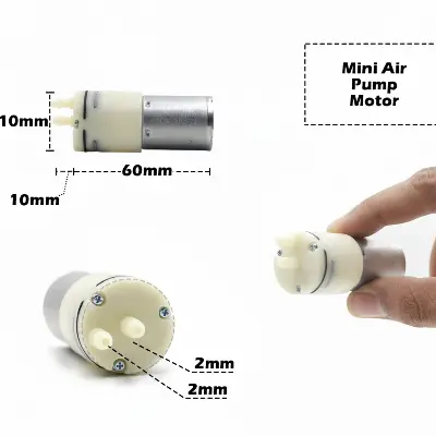 Picture of 6V-12V DC RF-370 Mini Diaphragm Air Pump for Fish Tank Oxygenation, Hydroponics and Blood Pressure Monitor – Portable & Low Noise(White)