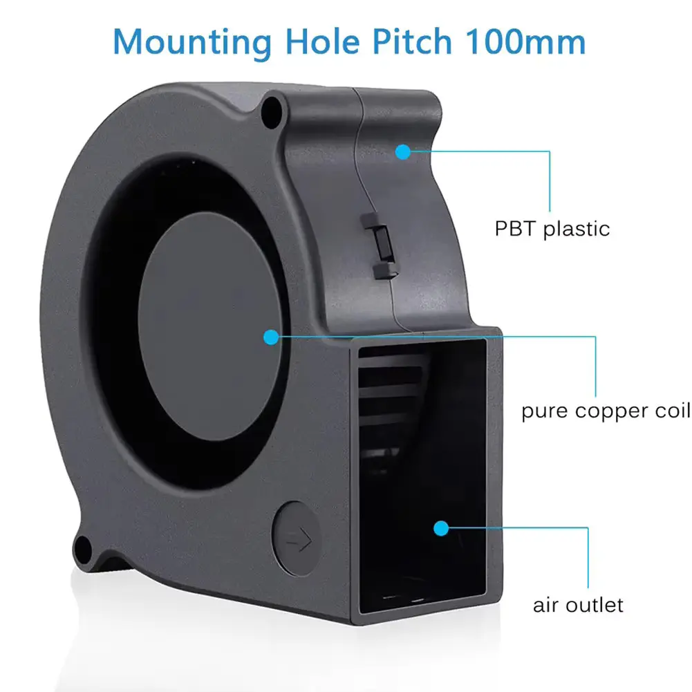 Picture of YD9733HBL 9733 DC 12V 2.94A 7000RPM High-Speed Blower Fan | Dual Ball Bearing Brushless Cooling Fan For BBQ Stove, Kalan & Oil Stove Use | Portable Cooking Blower Machine(Black)