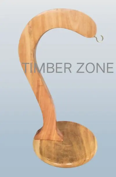 Picture of Counter-top Italian Wood Banana Hanger Holder Stand Stainless Steel Hook Kitchen Utensil Home Accessories - Multicolor