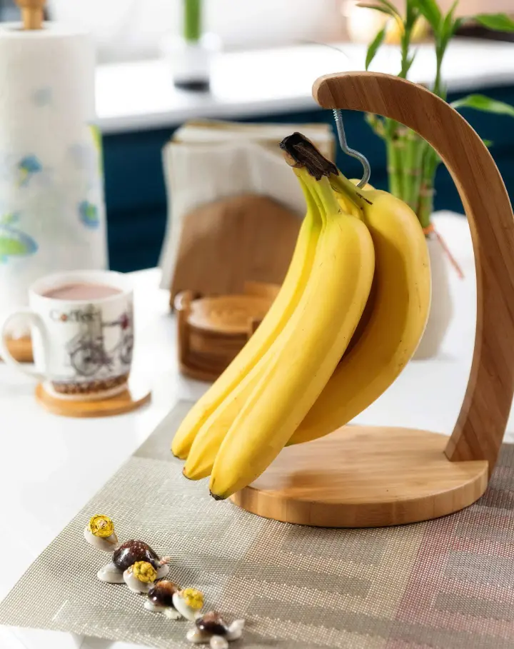 Picture of Daily Uses Wooden Banana Stand Holder for Hotel Office and Home - Multicolor