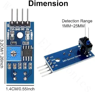 Picture of TCRT5000 Dual Channel IR Line Tracking Sensor Module for Line Follower Robots(Blue)