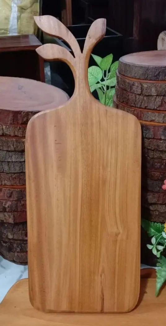 Picture of Custom Size Leaf Style Wooden Chopping Board ( With Polish ) - Multicolor