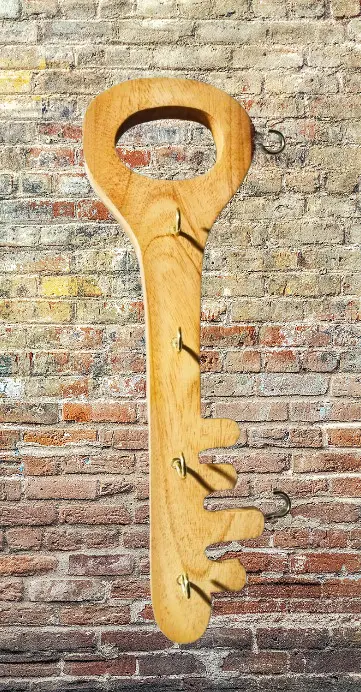 Picture of Wooden Wall Hanging Key Holder with Polish - Multicolor