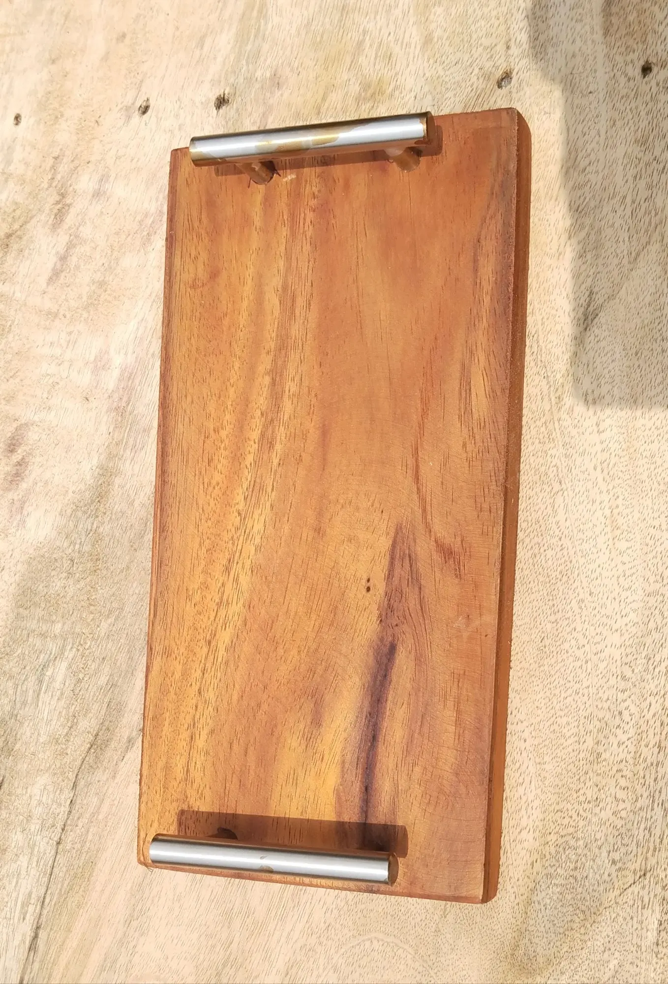 Picture of 12 Inch Long High Quality Wooden Serving Tray with Small Handle 1pcs - Multicolor