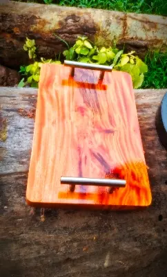 Picture of Mini Size 12 inch long  Serving Tray with  Steel Handle - Multicolor