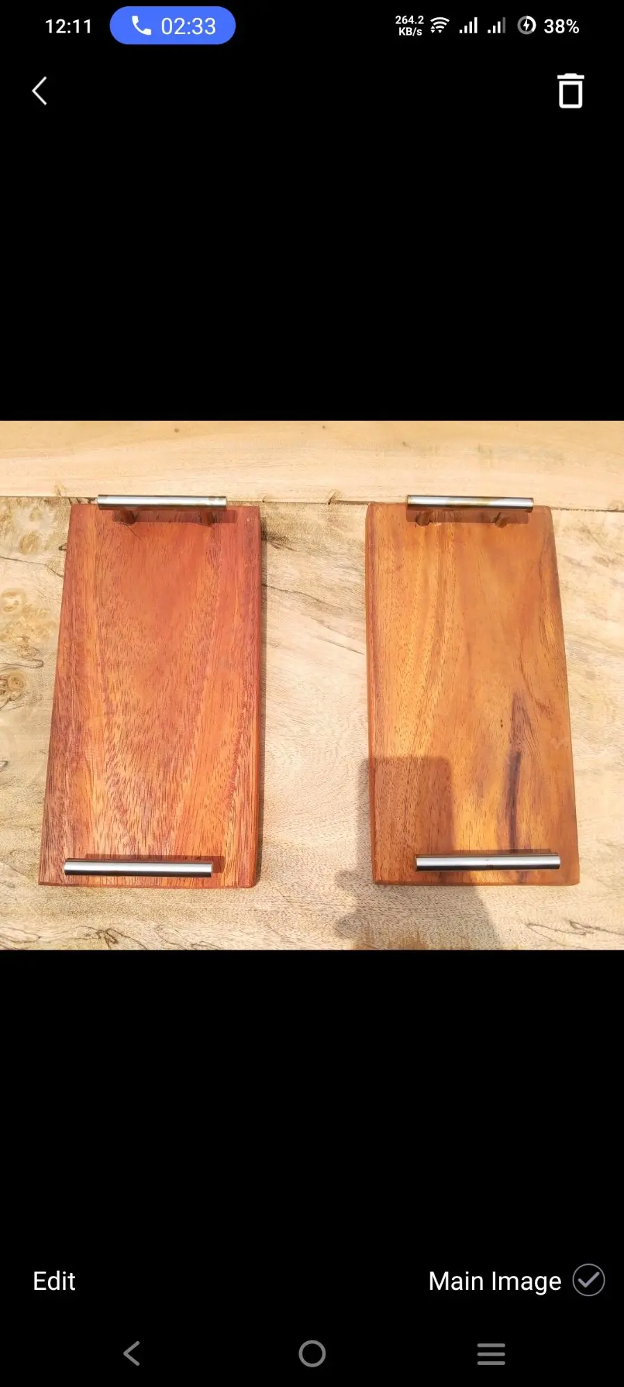 Picture of Mini Size 12 inch long  Serving Tray with  Steel Handle - Multicolor