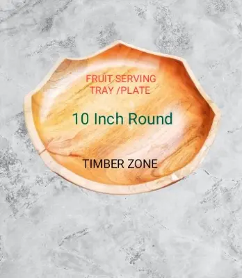 Picture of Stylish High Quality Wooden Fruit Serving Tray Plate  ( 10 INCH ) - Multicolor