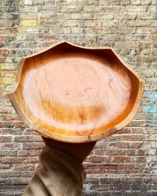 Picture of Stylish High Quality Wooden Fruit Serving Tray Plate  ( 10 INCH ) - Multicolor