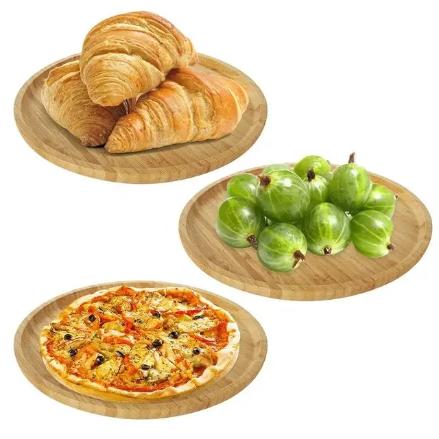 Picture of 14 inch Wooden  Charger Plate, Tray Modern And Luxury Charger Plate for Home Hotel Restaurant Wedding parties bulk Quantity wholesale - Multicolor