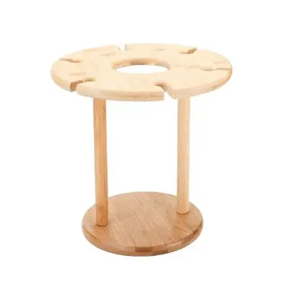 Picture of Wooden 13 Inch Big Size Round Plate Tray - Multicolor