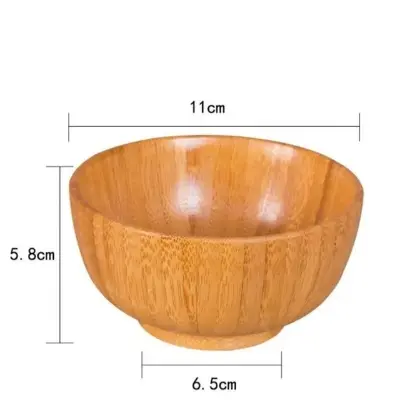 Picture of Korean  Style Wooden Bowl Soup/Salad Rice Bowls Natural Wood Tableware ( 5inch ) - Multicolor